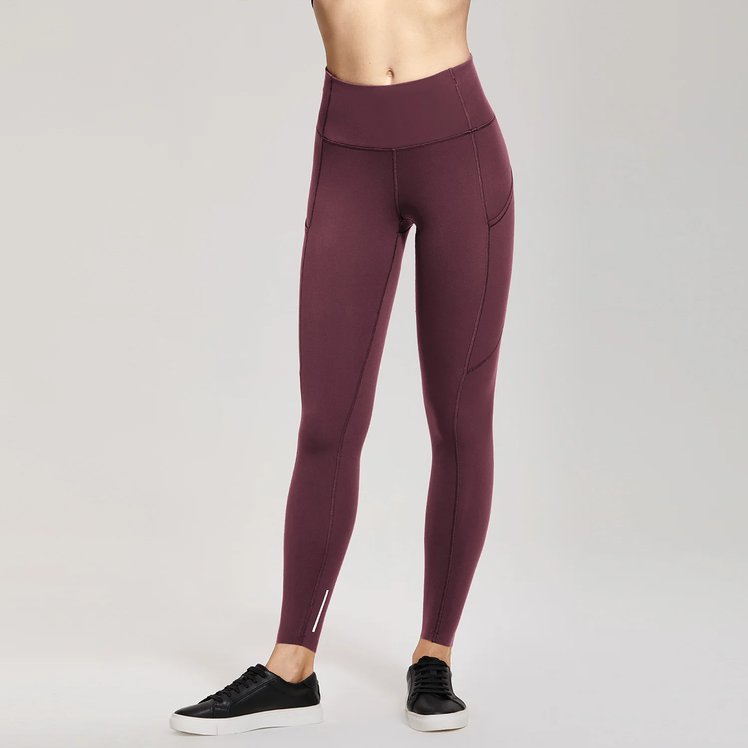 SYROKAN женские штаны для йоги с высокой талией и карманами, леггинсы для тренировок с эффектом обнажения-25 дюймов - Цвет: Arctic Plum09