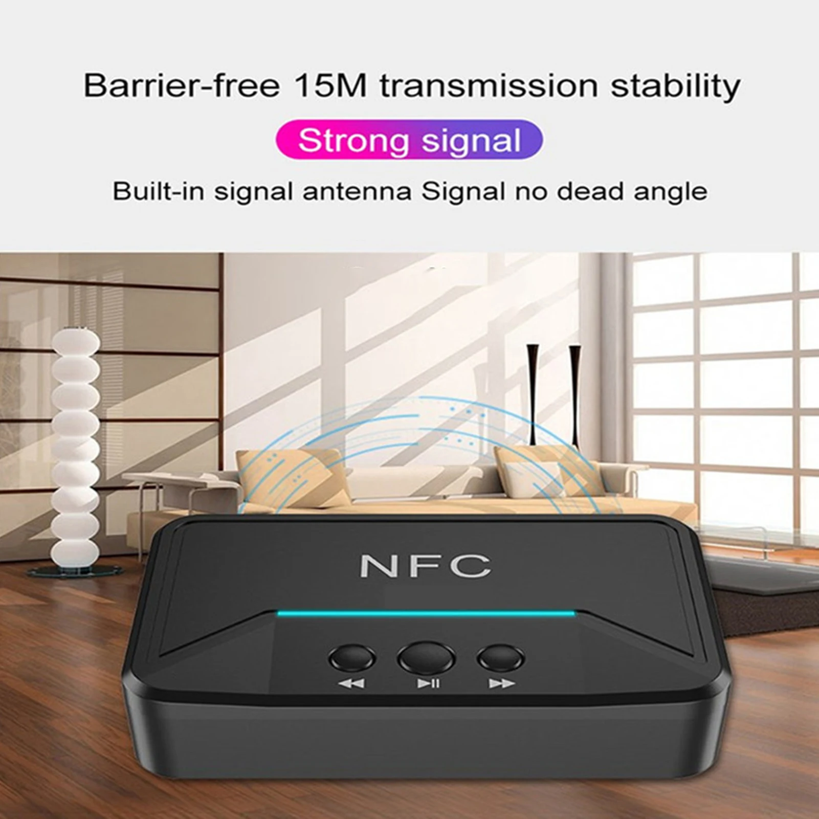 NFC Bluetooth 5 0 EDR Recevier Wireless Audio Adapter With RCA 3 5MM AUX Jack Stereo Music Receiver For Headphone PC Car