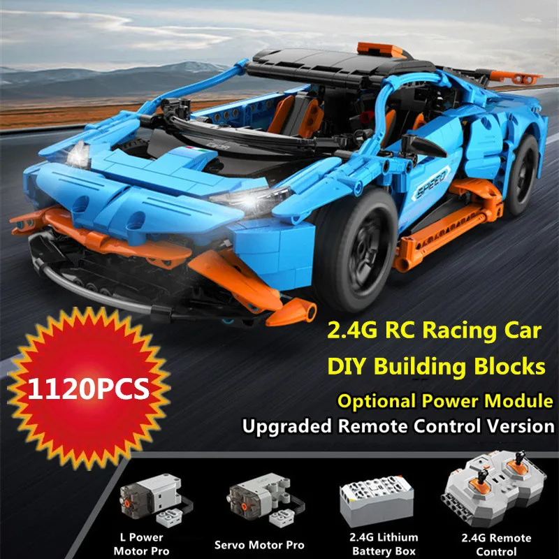

1120PCS DIY Assembly Big Size 2.4G remote control Racing Car RC building block toy RC Drift Vehical Bricks toy boy Kid Gift Mode