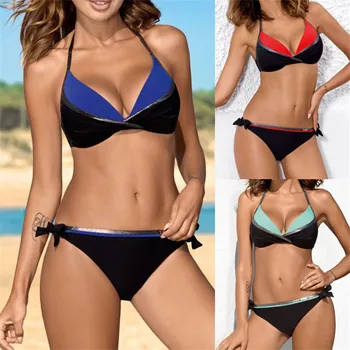 

Sexy Patchwork Bikini 2020 Mujer Push Up Swimwear Women Biquinis Feminino Swimsuit Swimming Bathing Suit Plus Size Swimwear XXL