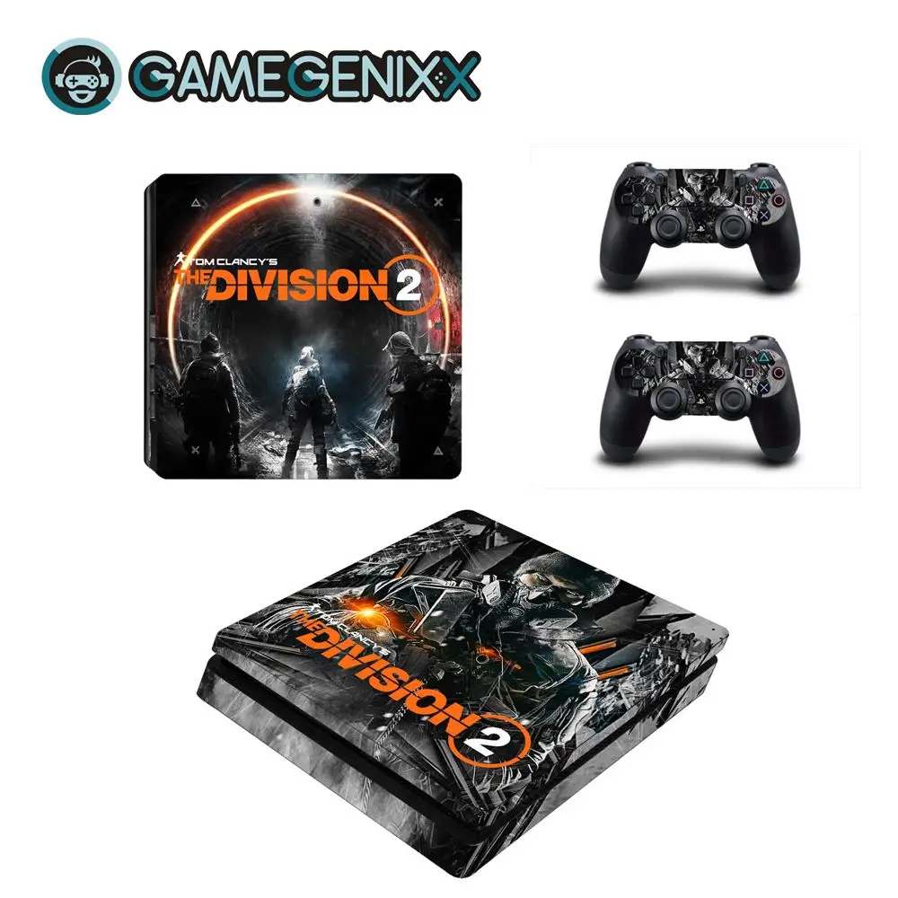 Защитная Наклейка на кожу GAMEGENIXX для PS4 Slim Console и 2 контроллера-Division 2