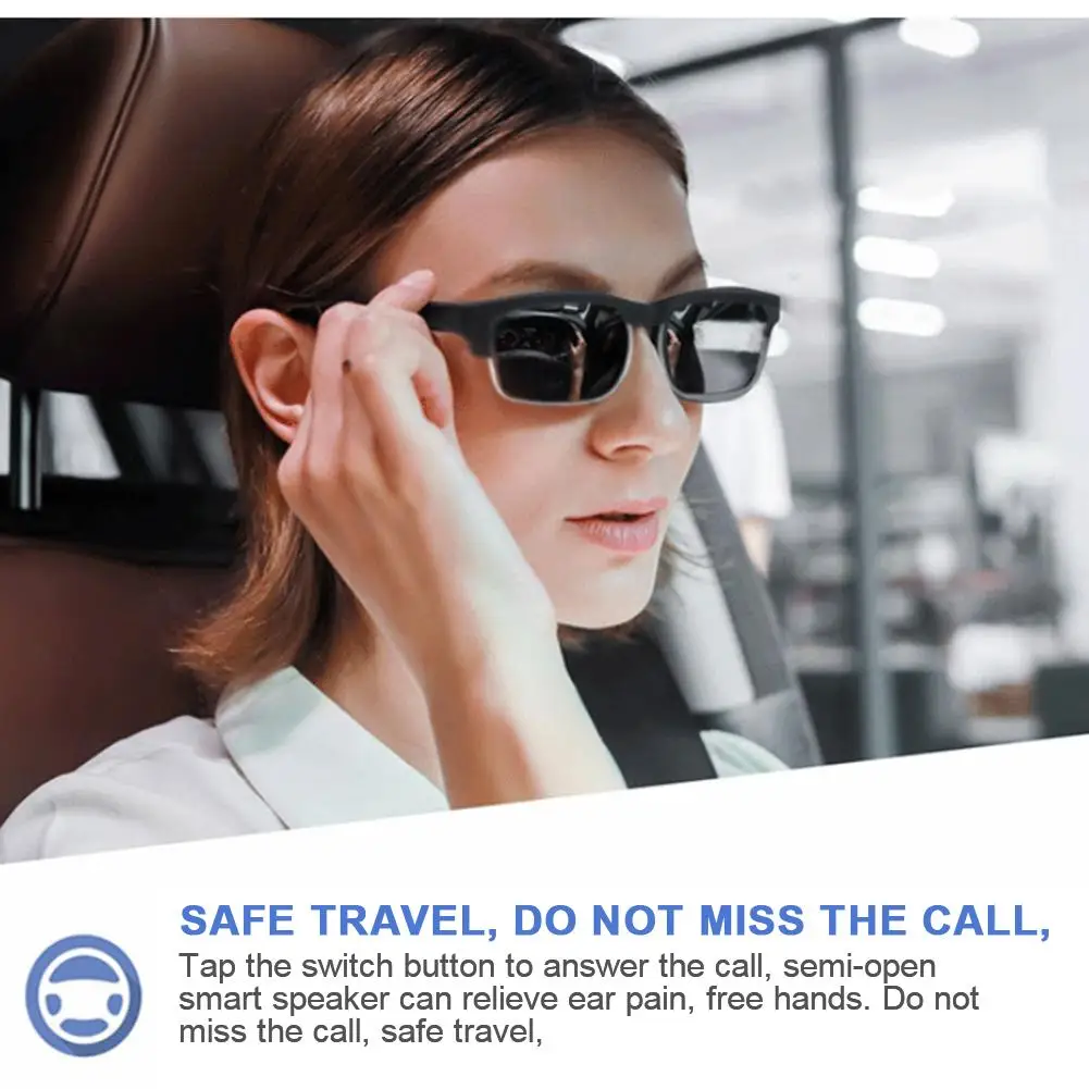 K2 смарт Bluetooth очки Беспроводные спортивные наушники и микрофон Анти-синие солнцезащитные очки