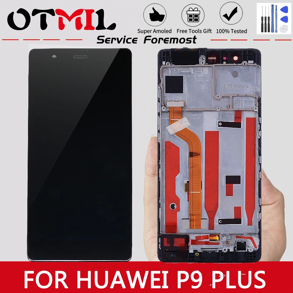 AMOLED 5," lcd для huawei P9 Plus рамка сенсорного ЖК-экрана дигитайзер Сенсорная панель в сборе для huawei P9 Plus Замена ЖК-дисплея