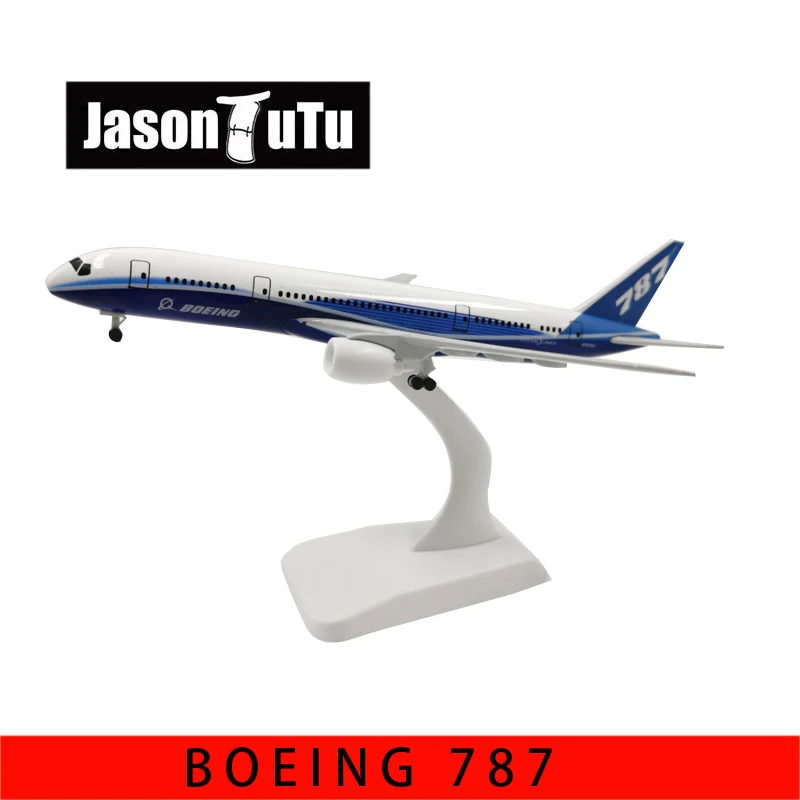 JASON TUTU 20cm American Boeing 787 Airplane Model Plane Model Aircraft Diecast Metal 1/300 Scale Planes Factory Drop shipping monster truck toys