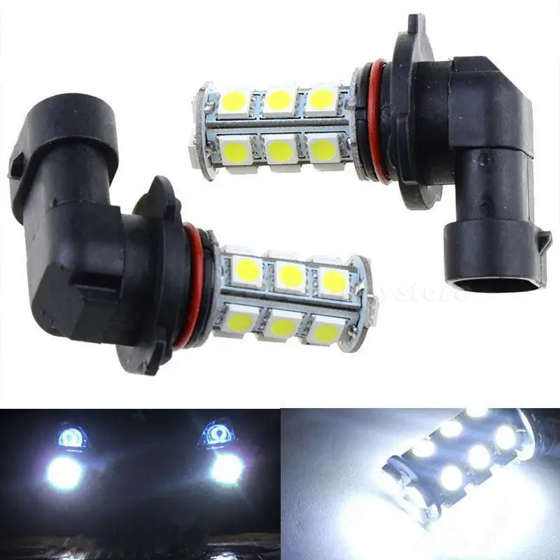 2 шт. автомобильный светильник 12V HB3 9005 18SMD 5050 светодиодный Белый светодиодный автомобиль DRL Противотуманные фары дальнего света головной светильник лампы Автомобильные сигнальные лампы для автомобилей, для спортивных внедорожников