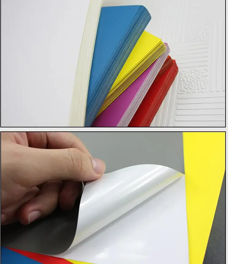 10pcs A4 Self-adhesive Colored Sticker for Laser Printing Waterproof Writing Paper School Office Supplies