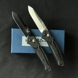 Bench made – couteau tactique pliant à lame 440C, manche en Fiber de carbone 940, couteau militaire de poche de défense de sécurité en plein air, outil EDC 