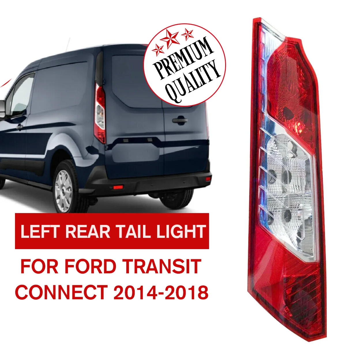 

2pcs Car Left Right Side Rear Backup Tail Lamp Light Lens Driver For Ford Transit Connect 2014-2018