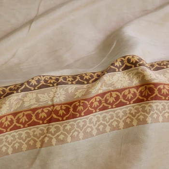 

100cm*137cm Heavy Silk Linen Fabric Robe Bedding Upholstery Textile Ethnic Positional Print