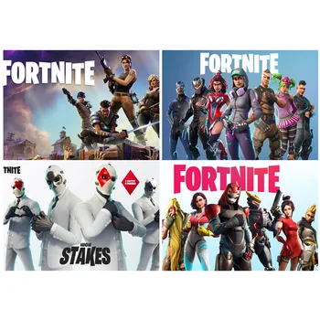 

4pcs/set Fortnite Character Poster Wall Game Peripheral Decoration Pictorial Anime Landscape Mural Second Element Birthday Gift