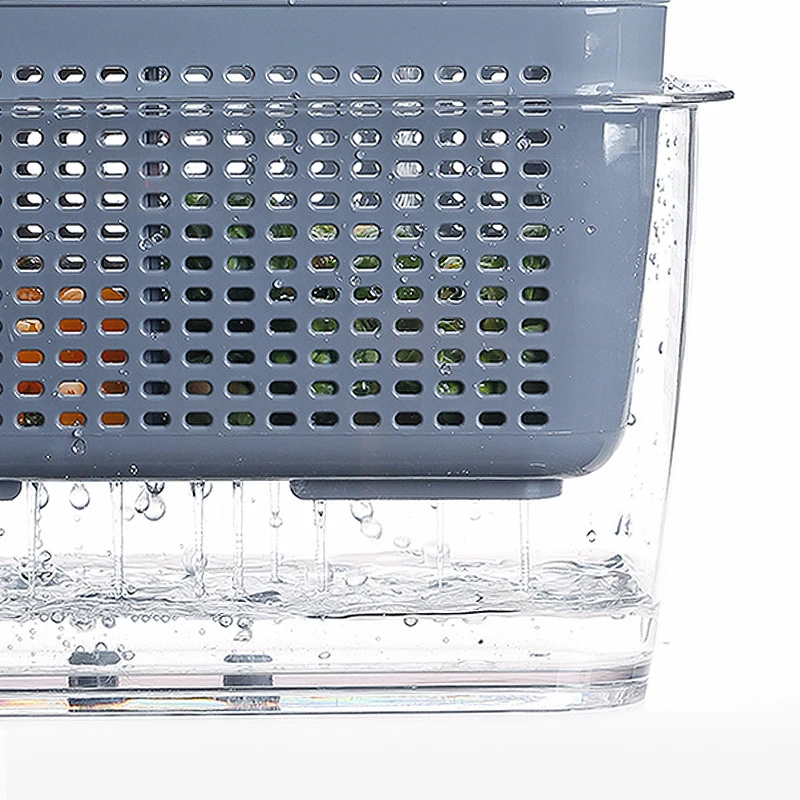 Multifunctional Storage Box Fresh-keeping Box Plastic Wash Fruit And Vegetable Drain Basket For Kitchen Bathroom Storage Box