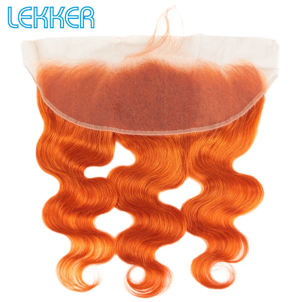 Lekker пряди с закрытием бразильские волосы объемные волнистые пряди с Фронтом оранжевые красные человеческие волосы волнистые волосы Remy