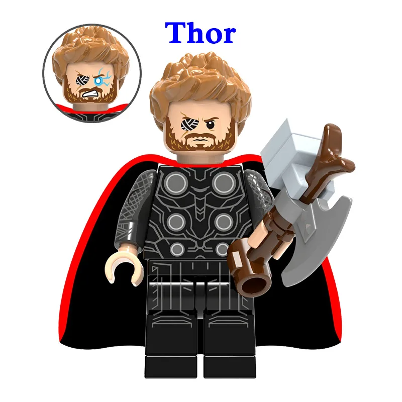 Thor 1 шт. фигурка супергероя Мститель конец игры капитан Марвел муравьица ОСА Скарлет ведьма строительные блоки игрушки-Халк для детей - Цвет: Thor