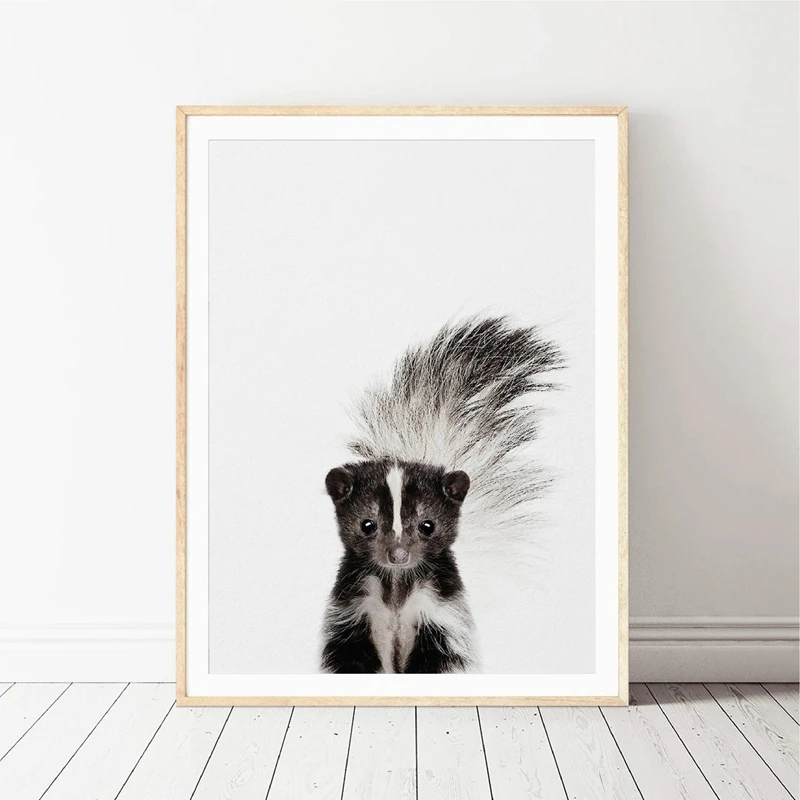 Skun Baby Animal Canvas Art Poster Prints Nursery Decor