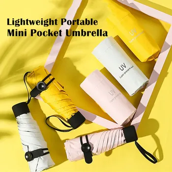 

Small Fashion Folding Umbrella Rain Women Gift Men Mini Pocket Parasol Girls Anti-UV Waterproof Portable Travel UMBRELLAS