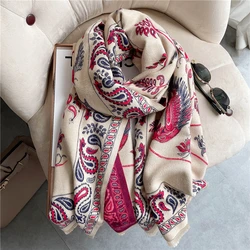 2022 Warm Cashmere Scarf Winter lady Shawls Wraps Lady Paisley Print Fashion Pashmina Thick Blanket Foulard Bufanda Stoles