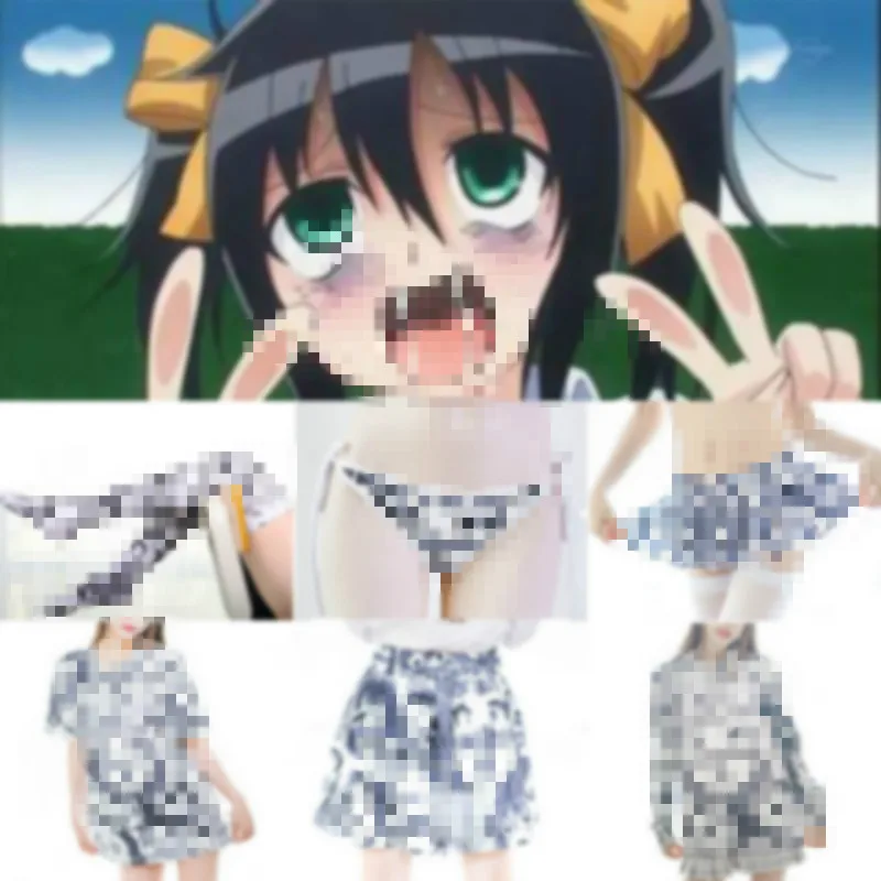 Женское нижнее белье в стиле аниме Ahegao чулки трусы-плавки милая Лолита кавай