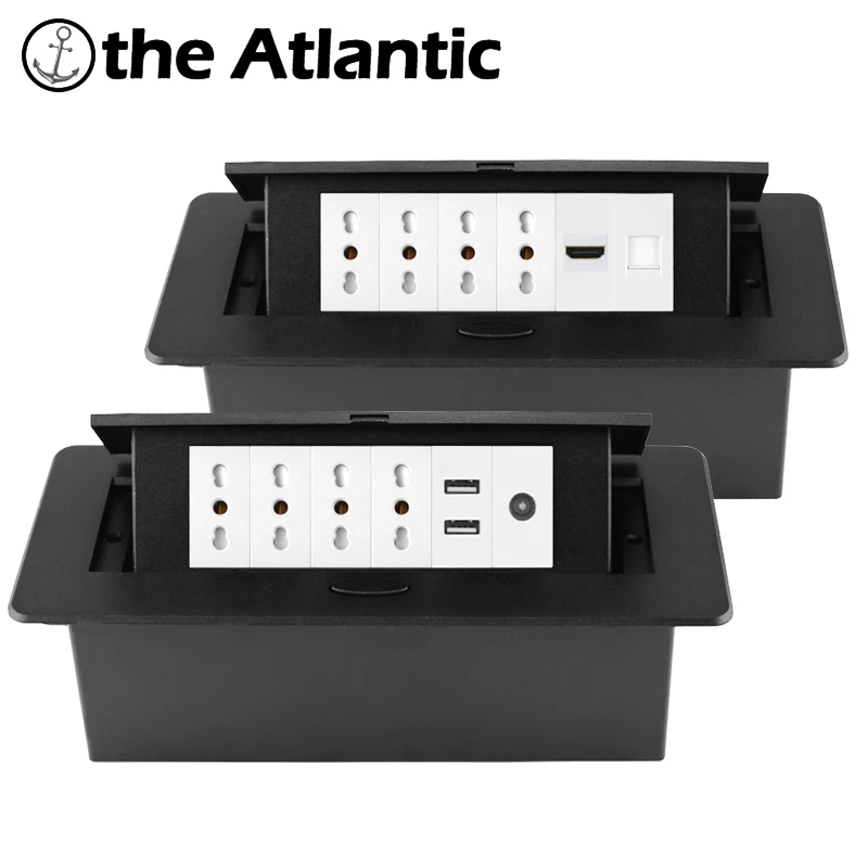Итальянская настольная розетка встраиваемая Сетевая USB RJ45 TV HDMI Data Benchtop Pop Up Италия