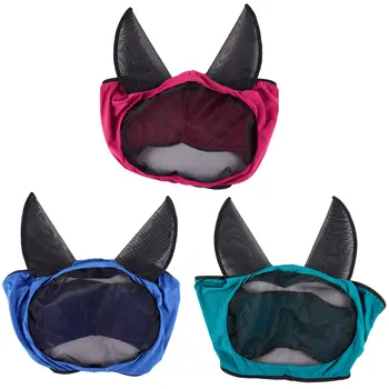 

Horse Fly Mask Ear Cover Full Face Armour Mesh Pet Supplies Anti Uv Horse Protector Shield Breathable Anti-Mosquito Mask