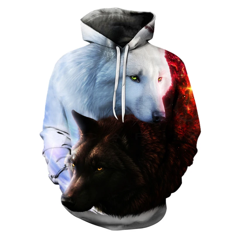 3d-printed Wolf men and women sportswear long-sleeved pullover hoodie streetwear hip-hop sweatshirt loose jacket jacket harajuku - Цвет: 111