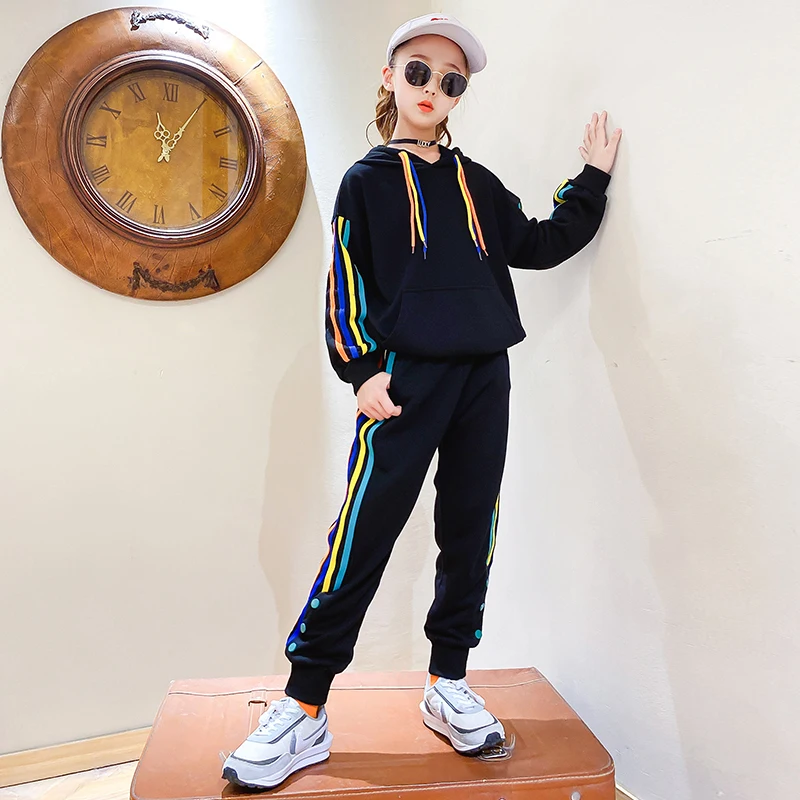 Классические детские повседневные костюмы для девочек спортивный комплект с