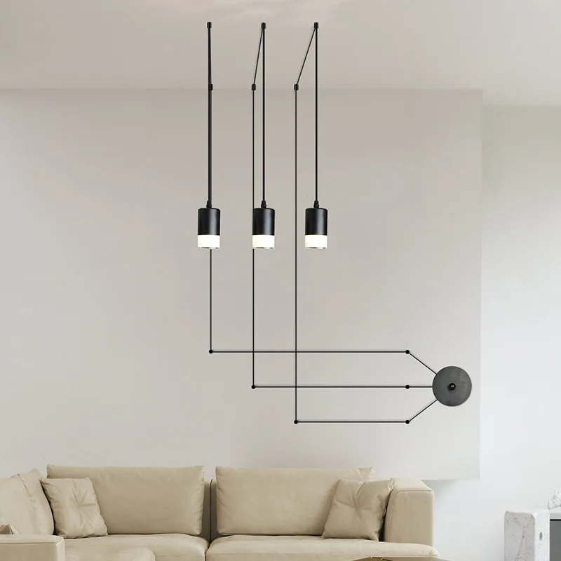 

Simple Lines LED Wall Lamp xian diao deng Northern European-Style Free Modeling Creative Spider Light Cool Living Room Restauran