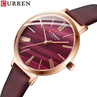 CURREN 2020 Women's Watches Leather Strap Quartz Wristwatch Classic Simple Clock female часы женские 1