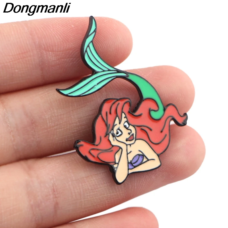 P4209 Dongmanli Русалка эмалированные булавки и броши для женщин модные нагрудные булавки рюкзак сумки значок подарки