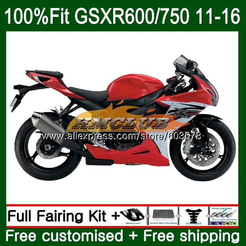Инъекции для SUZUKI GSXR 750 600 GSXR600, 11, 12, 13, 14, 15, 16 лет 8CL. 54 K11 GSXR750 2011 2012 2013 Красный черный обтекатель - Цвет: No. 1