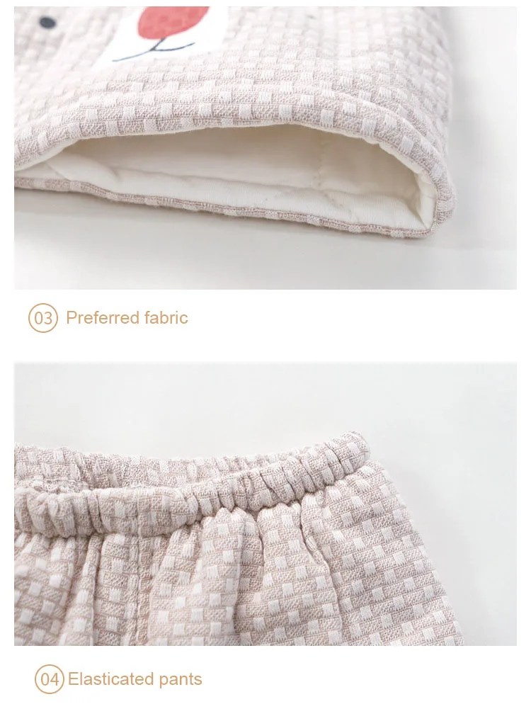 New Casual Boneless Thick Quilted Antlers Decoration 0-1 Year Old European And American Baby Cute Suit