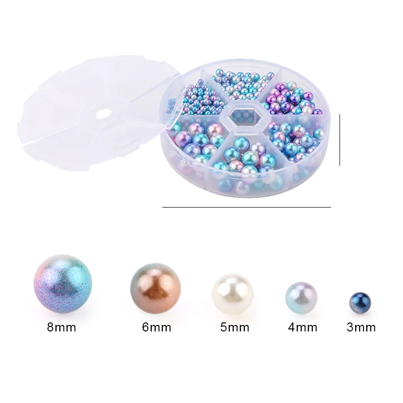 Mixed Size ABS Round Imitation Pearls Magic ColorNo Hole Garment Beads Shoes Sewing Accessories DIY Pearls For Jewellery Making