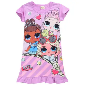 

Lol Printed Cotton Nightdress Little Teen Girl Pajamas Dresses Children Cartoon Summer Nightgown Home Clothes Kids Sleepwear