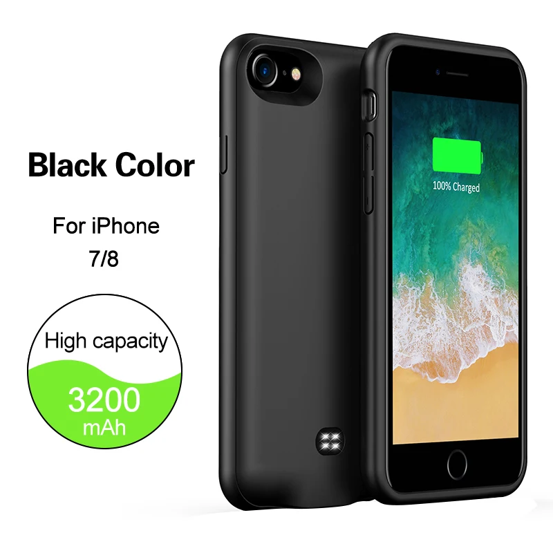 For iPhone 7 8 Зарядное устройство чехол для iPhone 7 8 X XS 4600mAh Ультратонкий корпус Powerbank Быстрая зарядка для iPhone 7 8 Plus Поддержка аудио - Цвет: For iPhone 7 8