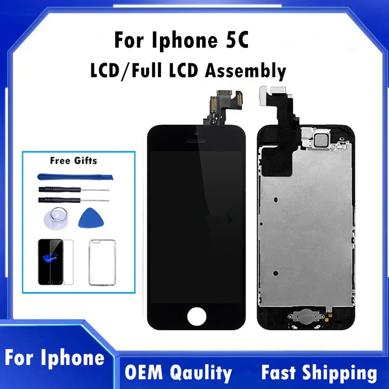 Display Lcd Completo Touch Screen Per Iphone 5C Schermo Lcd Completo Per Iphone 5C Sostituzione Completa Del Digitalizzatore Con Fotocamera Frontale