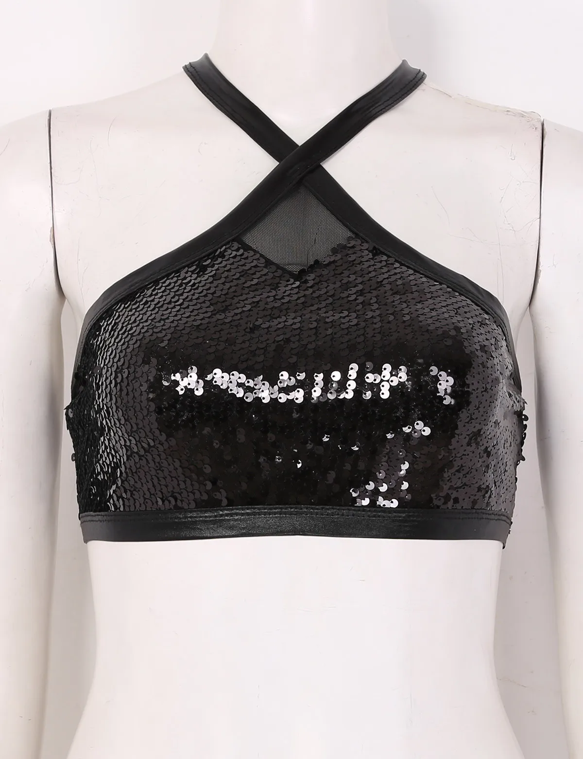 Sparkly Sequins Halter Sleeveless Sports Tank Top Sexy Vest Women Underwear Gym Yoga Clothing For Fitness Women Sport Camisole