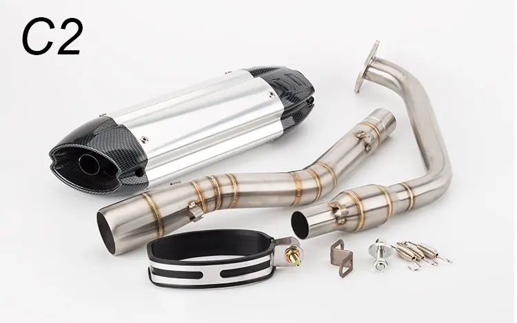 51 мм Akrapovic выхлопная труба мотоцикла Yoshimura R15V2 YZF-R15V3 передний сегмент катализатора передняя половина заднего давления глушитель - Цвет: C2