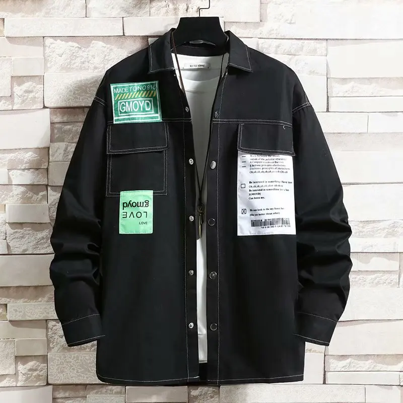 

Spring Autumn Men's Shirts Japan Fashion Harajuku Streetwear Long Sleeve Shirts Men Casual Men Clothing Trend Tops Shirt Men