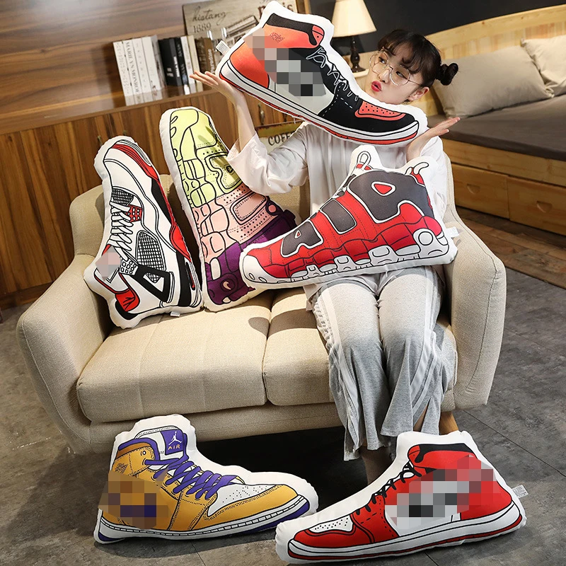 

Cartoon sneaker cushion Cute cartoon Basketball shoes pillow Anime toy Children sleep pillow Bedroom decoration