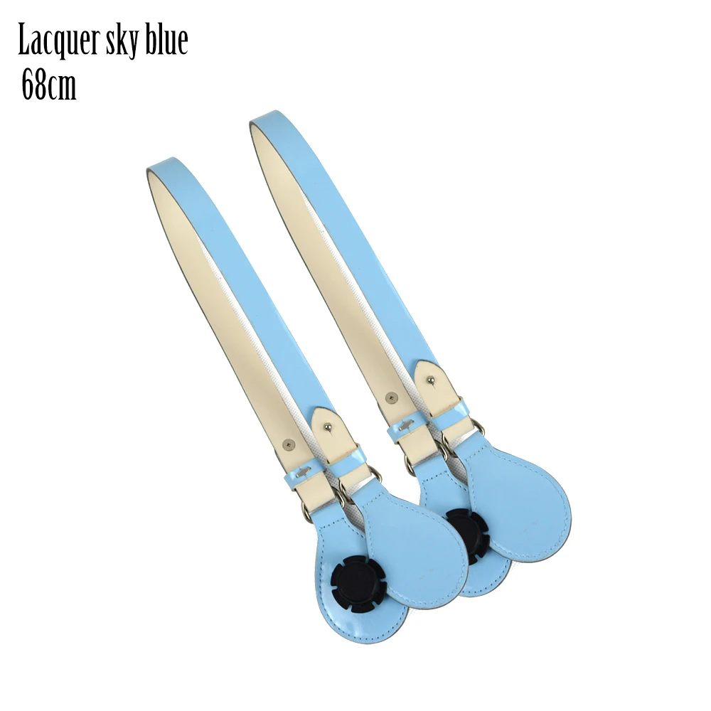 Lac sky blue 68cm Tanqu короткий длинный лаковый плоский ПУ Сменный ремень Drop End комбинация для Obag Pocket Moon Swing шикарная сумочка - Цвет: Lac sky blue 68cm