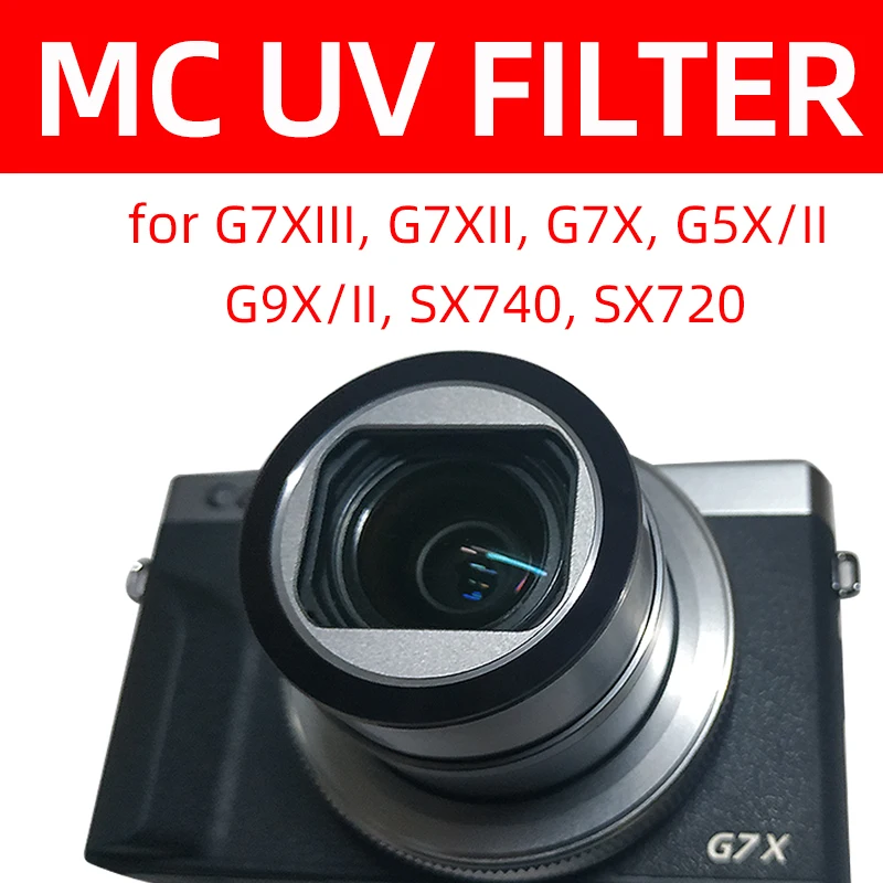 Optical Glass, Multi-Coated, Waterproof, High Definition 9HD 2X UV Filter Lens Protective Filter for Canon Powershot G7X G7XII G7XIII G5X G9X SX740 SX730