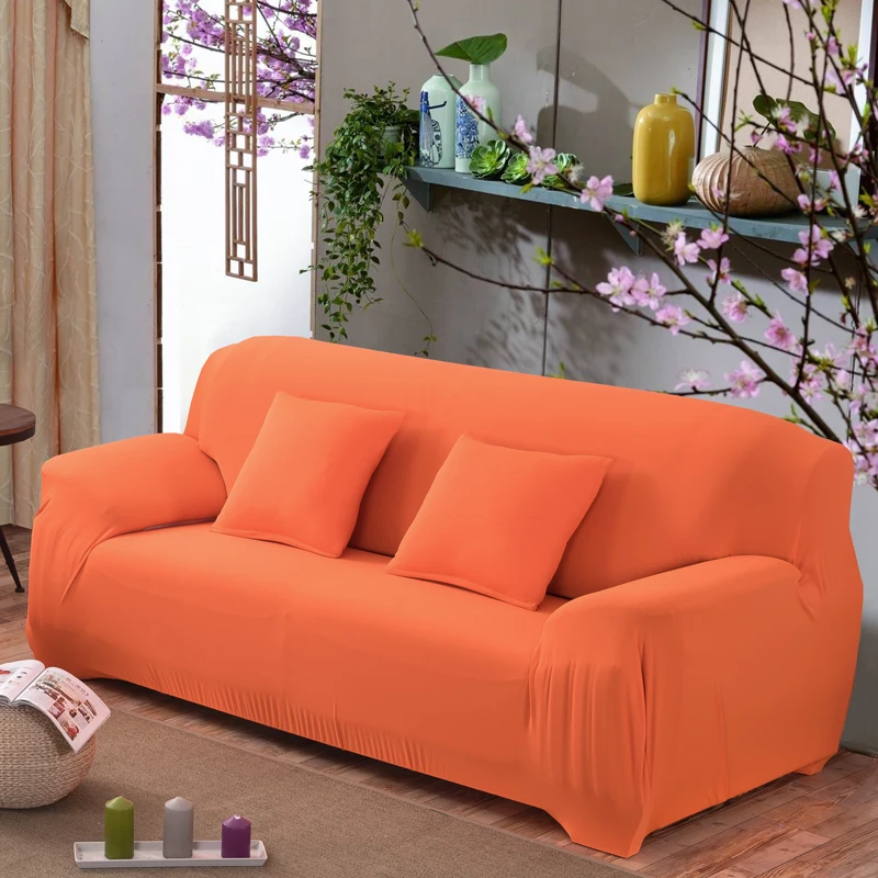 color 22 Одноцветные чехлы для диванов для гостиной, эластичные чехлы для диванов, угловые Чехлы для диванов, двухместный трехместный - Цвет: color 22