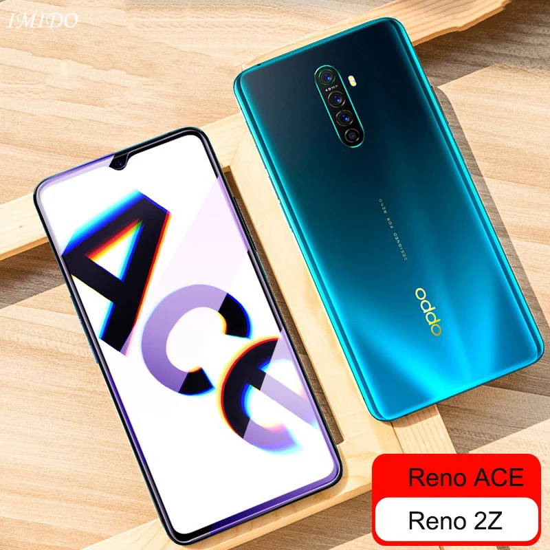 Закаленное стекло с полным покрытием для OPPO Reno ACE 2 Reno2 Z Blue светильник Защита