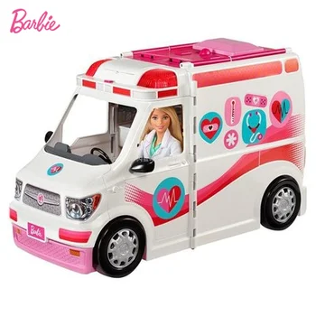 

Barbie Doll Ambulance Clinic Girl Toy RV Play House Doll Princess Set Gift Multi-Accessories Display