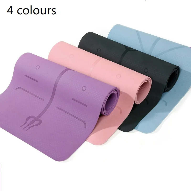 

1830*610*6mm TPE Yoga Mat with Position Line Non Slip Carpet Mat For Beginner Environmental Tasteless Fitness Gymnastics Mats