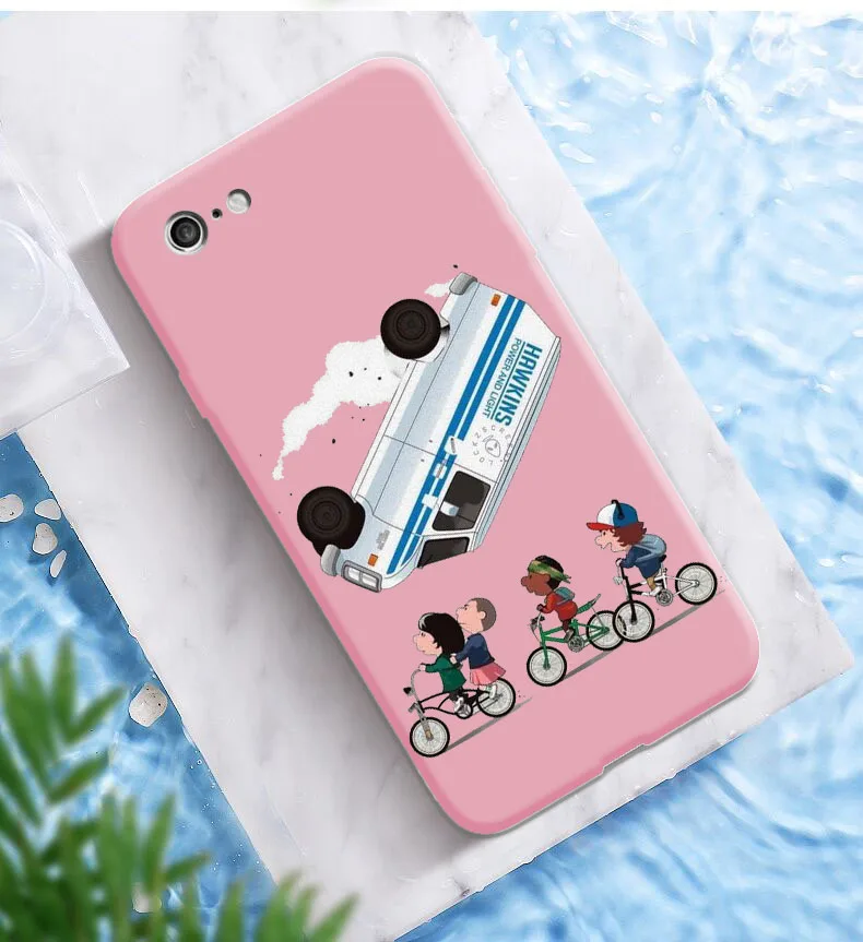 phone cases for iphone 7 Stranger things season 3 phone case for iPhone X XR XS 11 12Pro Mini MAX 6 7 8 plus SE For clear soft Silicone Matte Pink cover iphone 7 waterproof case