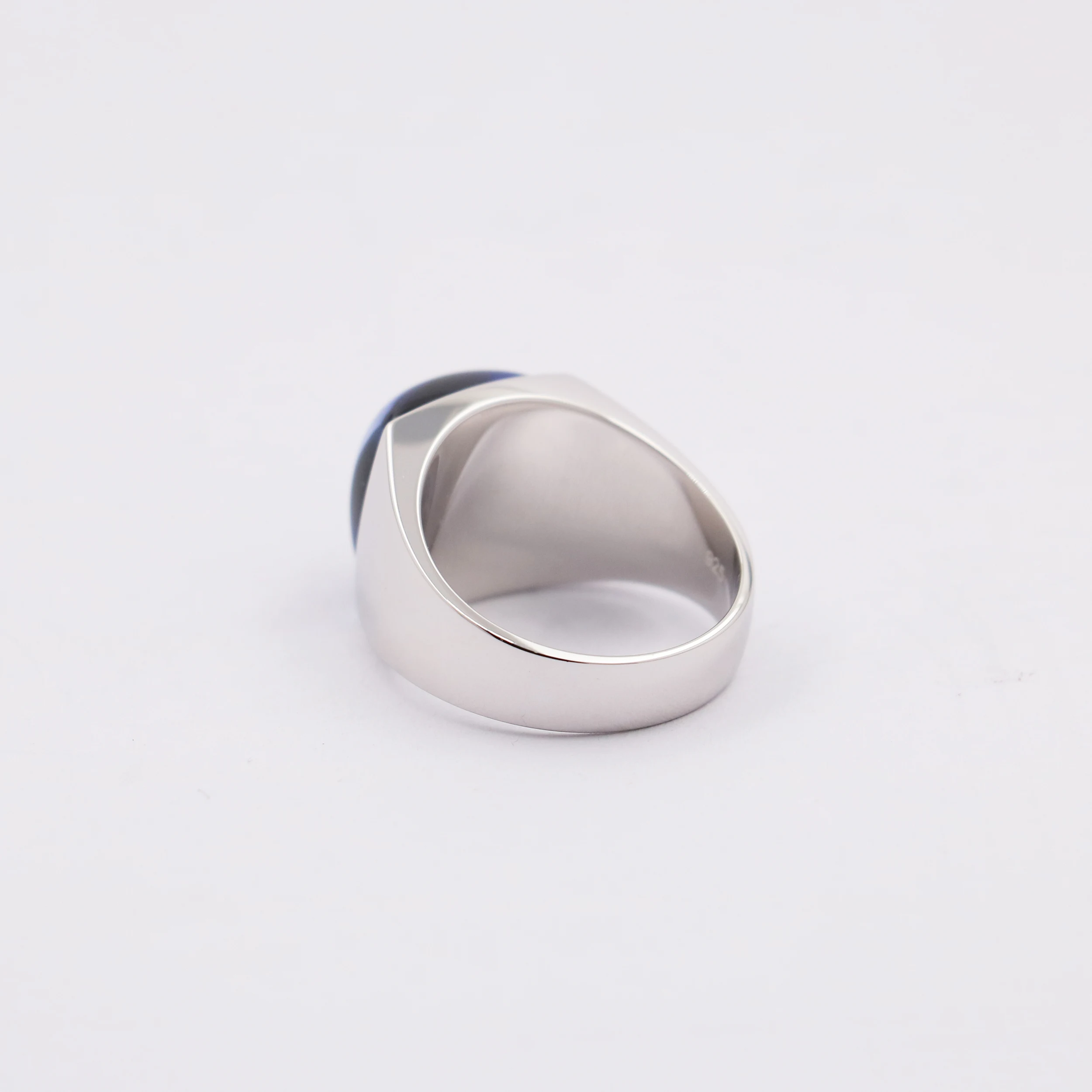 Sterling Silver Sapphire Signet Rings For Men 5