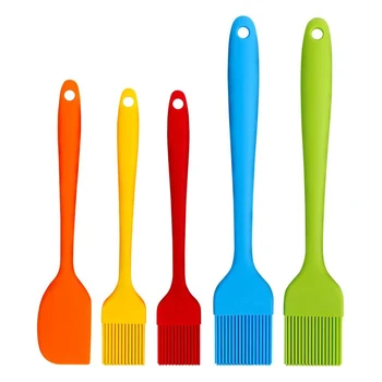

4pcs Silicone Basting Pastry Brush Oil Brushes For Cake Bread Butter Baking Tools Kitchen BBQ Brush with 1 spatula
