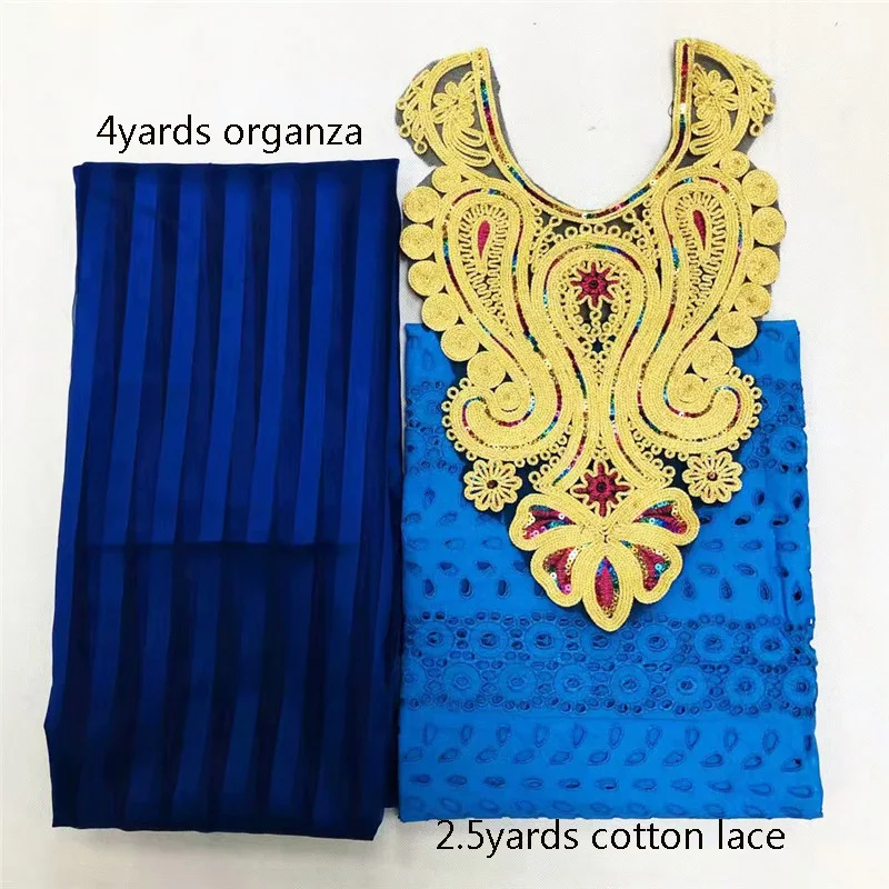 4 ярда органзы соответствующие 2,5 ярдов шнур хлопок кружевная ткань с консажем африканская леди 3 шт Шелковый принт