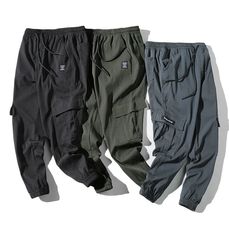 

Cargo Pants Men 2020 Kanye Hip Hop Streetwear Jogger Pant Velcro Trousers Gyms Fitness Casual Joggers Sweatpants Men Pants