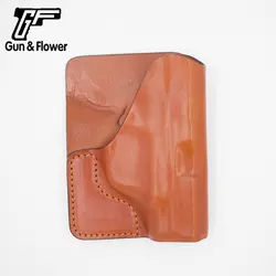 Gunflower 9 мм коричневый Универсальный кожаный накладной карман кобура подходит MP Shield/Glock 17 19 22 23 26/Sig P365 все похожие пистолеты